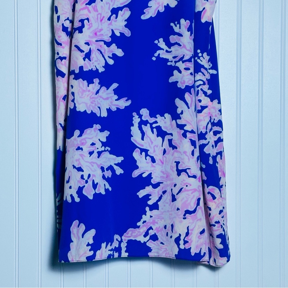 Lilly Pulitzer Jackie Shift Dress Silk It's Electric Brilliant Blue Medium - Picture 3 of 8